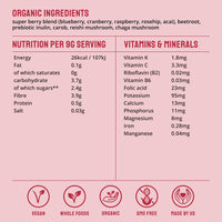 BodyMe Organic Vegan Red Powder - Vegan Super Reds Blend with Blueberry, Cranberry, Acai and Other Organic Ingredients - Quick & Easy Nutrients, (30 Servings, 270g) | UK