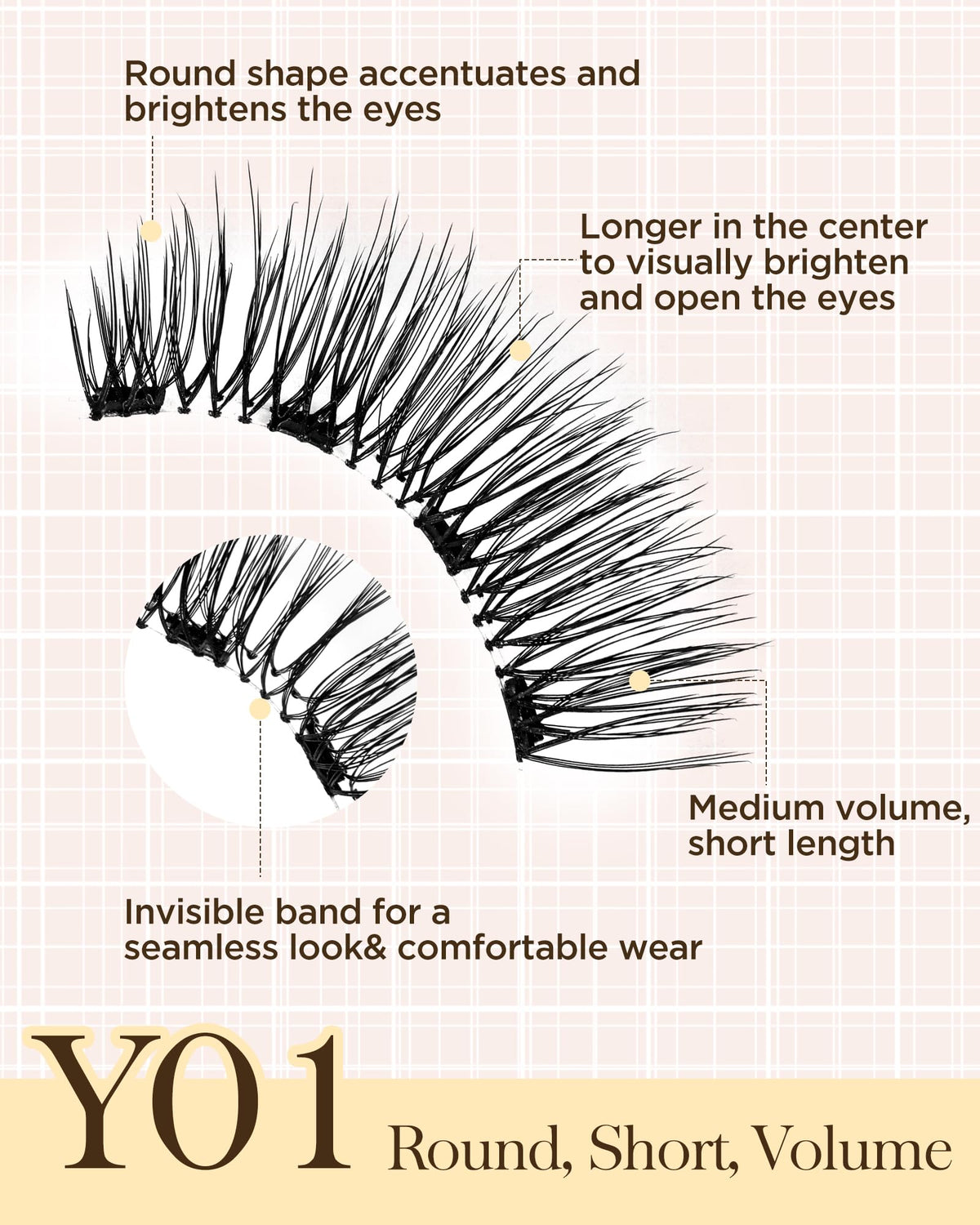 BEYELIAN Magnetic Eyelashes with Applicator, No Glue No Remover Needed Magnetic Eyelashes Lightweight Reusable Magnets False Eyelashes Kit Easy to Wear and Remove (1 Pair,Y01)