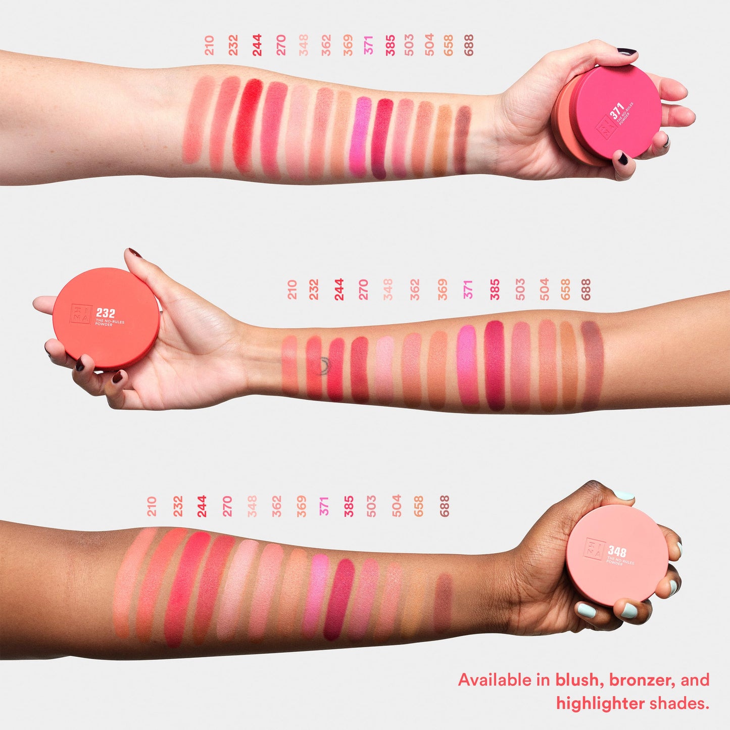 3INA MAKEUP - The No-Rules Powder 503 - Pink nude 3-in-1 Compact Powder with Hyaluronic Acid and Ceramides - Soft Formula