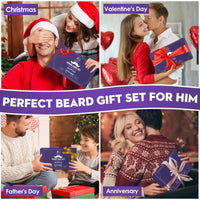 KHOLEZ Beard Grooming Kit, Beard Growth Kit w/2 Beard Oil/Beard Wash/Beard Balm/Beard Comb/Beard Brush/Scissors/Beard Shaper,Storage Bag,Beard Care & Trimming Kit Beard Kit Father's Day Gifts for Men Him
