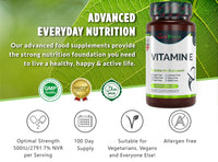 100% Natural Vitamin E 500iu Improved Formula Premium Natural Product Ideal Strength 100 Vegan Capsules Highest bioavailability