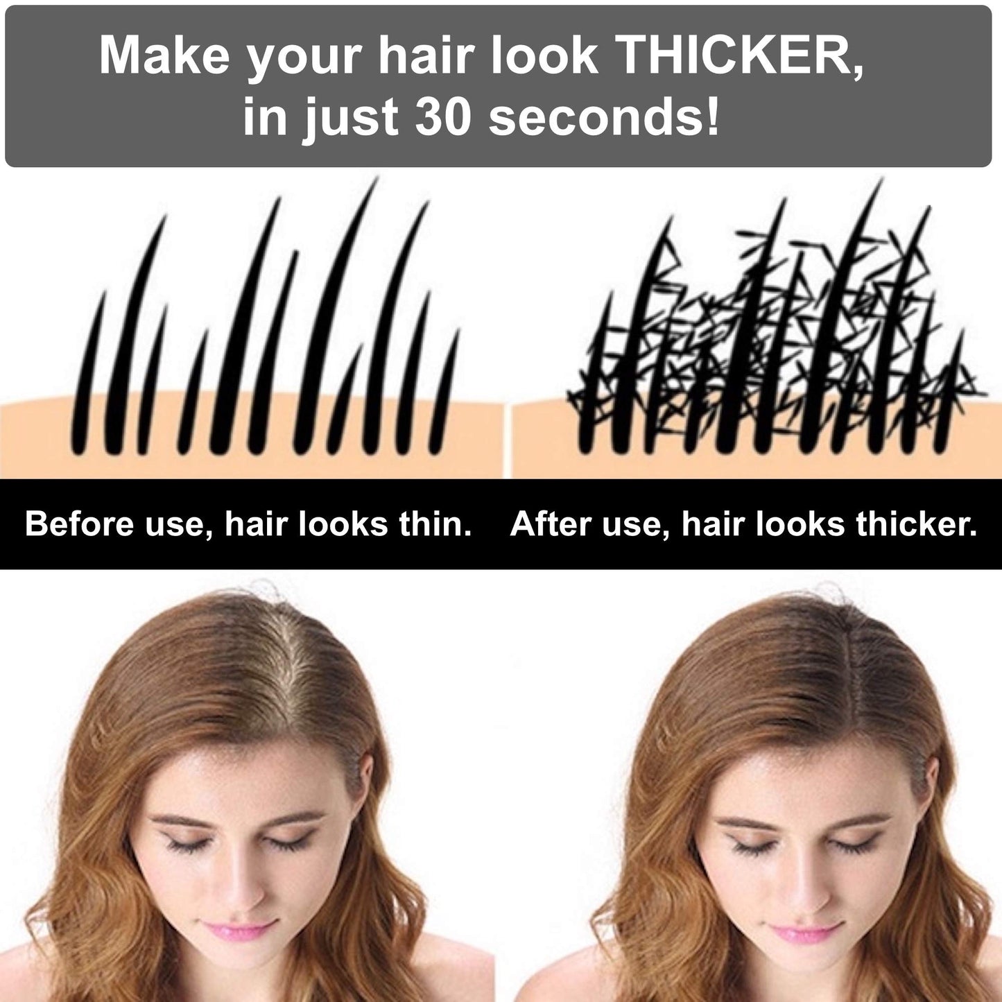 100% Natural Keratin Hair Building Fibres - Refill For Hair Loss - Alopecia & Chemotherapy (50g, Dark Brown)