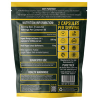 Puretrex Moringa Leaf Extract Capsules 10,000mg Equivalent 10:1, 120 Count, High Strength Organic Moringa Oleifera, BioPerine Black Pepper, Natural Energy Immunity Vitality Support, Vegan, Made in UK