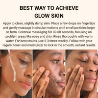 TMYIOYC Peel Shot Glow Rice Ampoule Duo, Face Exfoliator Rice Toner, Gentle Exfoliating Face Scrub for Blackhead Remover Dead Skin, Refines Pores, Radiant Complexion, AHA + BHA, Korean Skincare 80ml*2