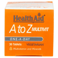HealthAid A to Z Multivitamins and Minerals, 30 Vegetarian Tablets