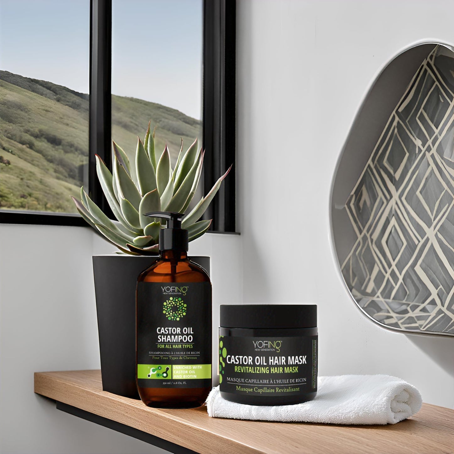 Castor Oil Shampoo with Biotin, Ricin Oil and Argan Oil For Growth & Restores Volume Hair, For Thinning and Damaged Hair Paraben Free Sulfate Free