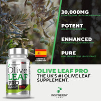 Insynergy Labs 30,000MG Olive Leaf Extract 40% Oleuropein (Maximum MG on Amazon) Wild Grown Spain Ultra-Premium Grade Olive Leaf Extract Capsules - Olive Leaf Supplement 60 Vegan Capsules