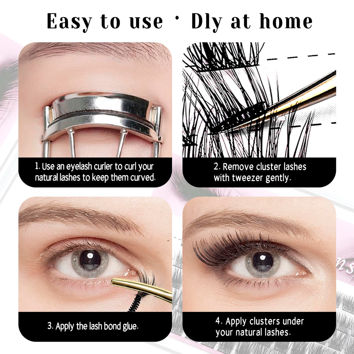 PURELEOR Lash Clusters 60 PCS Cluster Lashes Individual Lashes Extensions 10-16mm DIY Eyeashes Extensions Volume Wispy Soft False Eyeashes
