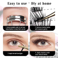 PURELEOR Lash Clusters 60 PCS Cluster Lashes Individual Lashes Extensions 10-16mm DIY Eyeashes Extensions Volume Wispy Soft False Eyeashes