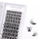 ocean pearl Cluster Lashes 72 Clusters Individual Lashes DIY Lash Extensions 10-16mm Length Reusable Soft Natural False Eyelashes Super Thin Band Wide Stem Eyelash Extensions for Makeup at Home