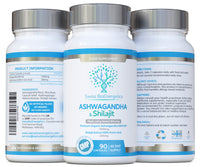 Ashwagandha & Shilajit - Award Winning Ashwagandha KSM-66 1000mg & Purified Shilajit Extract 200mg (60% Fulvic Acid) - No artificial fillers, binders or flow agents - Suitable for Vegans