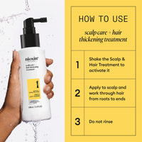 NIOXIN Nioxin System 1 Scalp + Hair Thickening Treatment - Hair Serum for Natural Hair with Light Thinning - WIth Biotin & Niacinamide (100ml)