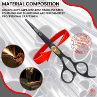 Nixcer Hair Cutting Scissors -Sharp Razor Edge Blade Hair Shears Series - 6.5" with Fine Adjustment – Stainless Steel Hair Scissors Professional for Men, Women & Babies (Black)