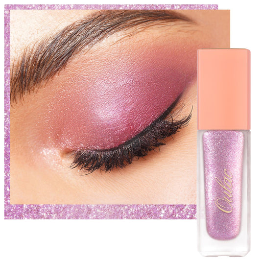 Oulac Liquid Glitter Eyeshadow – Shimmer Eyeshadow Metallic Purple Eyeshadow Liquid Eyeliner with Fine Sparkle, Blendable Sparkly Eye Make-up, Crease Resisatnt, Non-Greasy, Vegan, 5.4g, Jump!! (08)