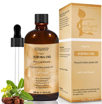 intelligent cosmetics Rosehip Oil & Jojoba Oil 100% Cold Pressed Pure Certified Organic Oil 100ml in Each Bottle, Natural Vitamin E, Vitamin C, for Face, Hair, Nails, Body