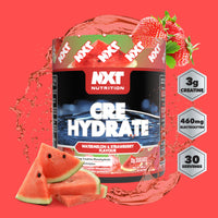 NXT Nutrition Creatine Powder and Electrolyte Mix, 100% Pure Creatine Monohydrate Powder for Strength and Power with Hydrating Electrolytes (180g, Watermelon and Strawberry)