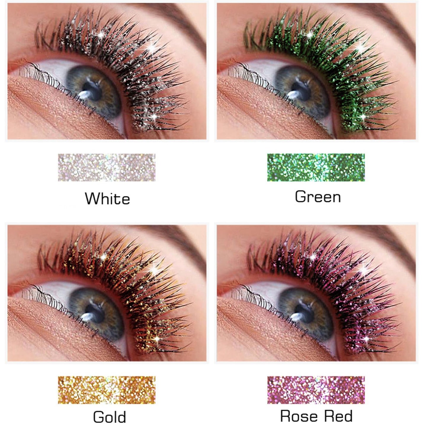 HERBENJOY Waterproof Mascara Gold Lash Mascara Glitter,Lashes Top Coat Shiny Mascara Sparkling Diamond Eyelash For Sensitive Eyes,Zero Clumps Longlasting Smudgeproof Eye Make-Up Girls Gift (Gold)