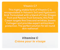 Q+A Vitamin C Radiance Cream - Hydrating, Anti-Ageing Face Cream with Collagen Boosting Vitamin C, Elasticity Enhancing Centella Asiatica & Antioxidant-Rich Tropical Fruit for Glowing Skin, 50g