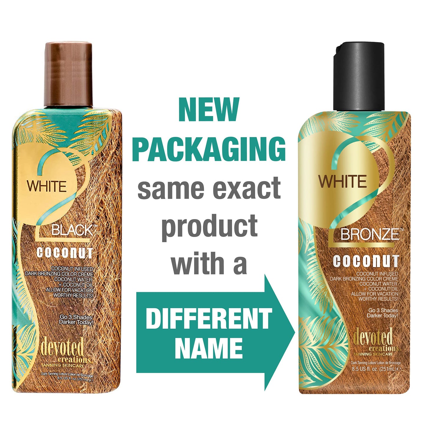 Devoted Creations White 2 Bronze Coconut Dark Bronzing Tanning Lotion (251ml)