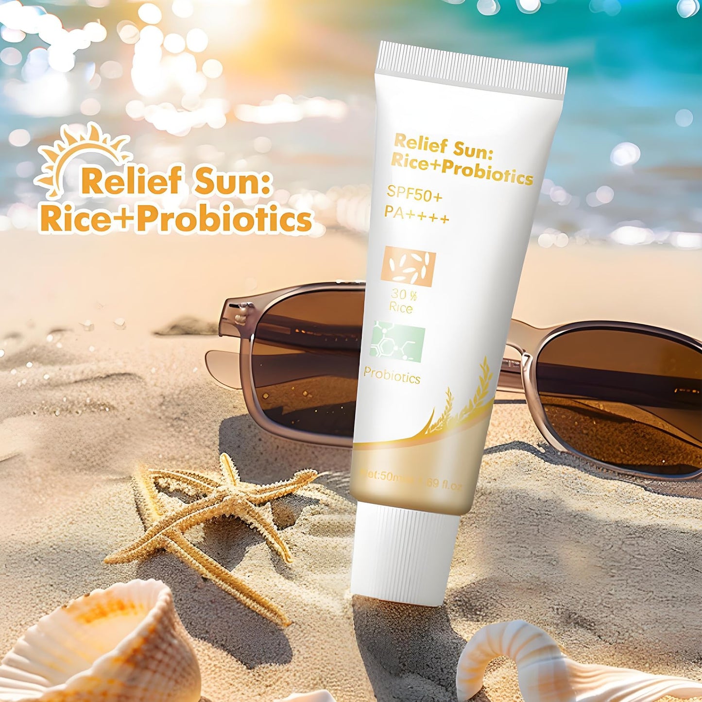 Korean Mineral Sunscreen SPF 50 PA+ – 30% Rice Extract, Broad Spectrum Sun Cream, Lightweight & Non-Greasy Face Moisturiser, Natural & Gentle Formula