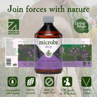 microbz MICROBZ SLEEP Liquid Probiotics for Gut Health, Award-Winning Probiotic Supplement with 15 Strains & Fermented Herbs for Restful Sleep – Gluten Free Vegan Probiotic Drink for Women & Men – 31 Servings