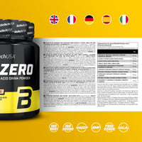 BioTechUSA EAA Zero - Essential Amino Acid Power | 7160mg EAA/serv. | WHO Recommended Ratio | Sugar-Free, Gluten-Free, 350 g, Peach Ice Tea