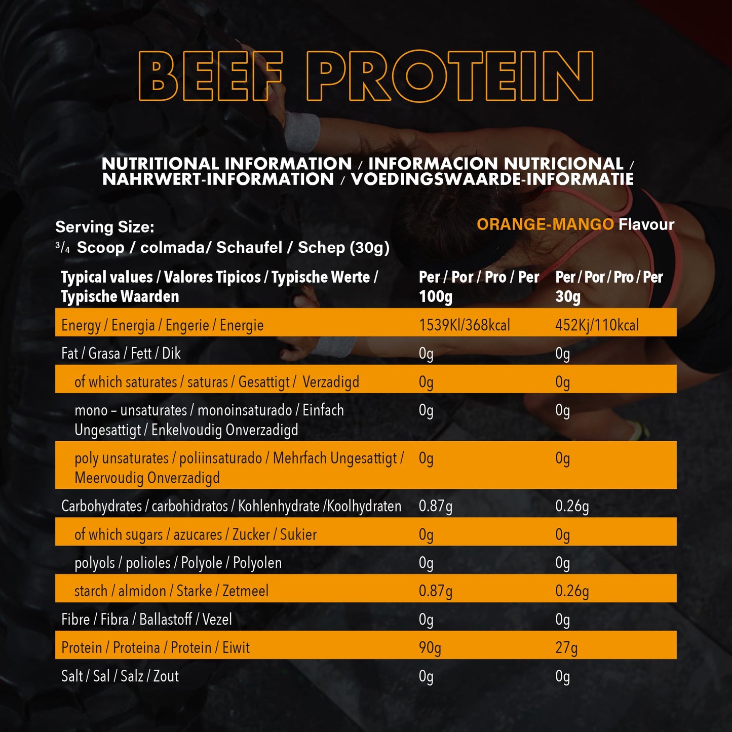 NXT Nutrition NXT Beef Protein Isolate 540g - High Protein Powder in Natural Amino Acids - Paleo, Keto Friendly - Dairy and Gluten Free | 540g | Mango & Orange