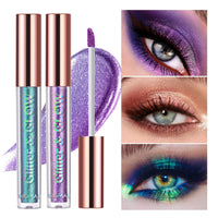 LANGMANNI 10 Pcs Liquid Glitter Eyeshadow Metallic Shimmer Glitter Eyeshadow Sweatproof Makeup Set, Matte Glitter Highly Pigmented Blending,Perfect For Woman & Girl (#B)