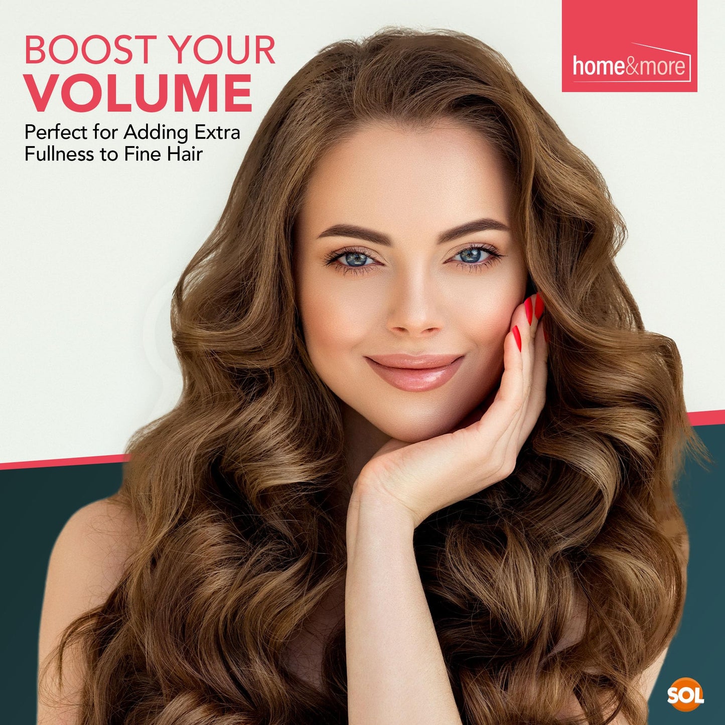 SOL 4pk Pink Hair Rollers for Hair Volume, Velcro Rollers for Hair Roller Pink Hair Curlers Rollers for Hair Curling Velcro Hair Rollers for Long Hair Rollers Self Grip Hair Rollers for Soft Bouncy Curls