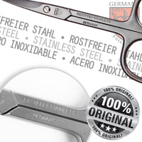 3 Swords Germany - Brand Quality Stainless Steel INOX Curved Cuticle Scissors with Round Tips for Diabetics or Kids - Made in Solingen Germany