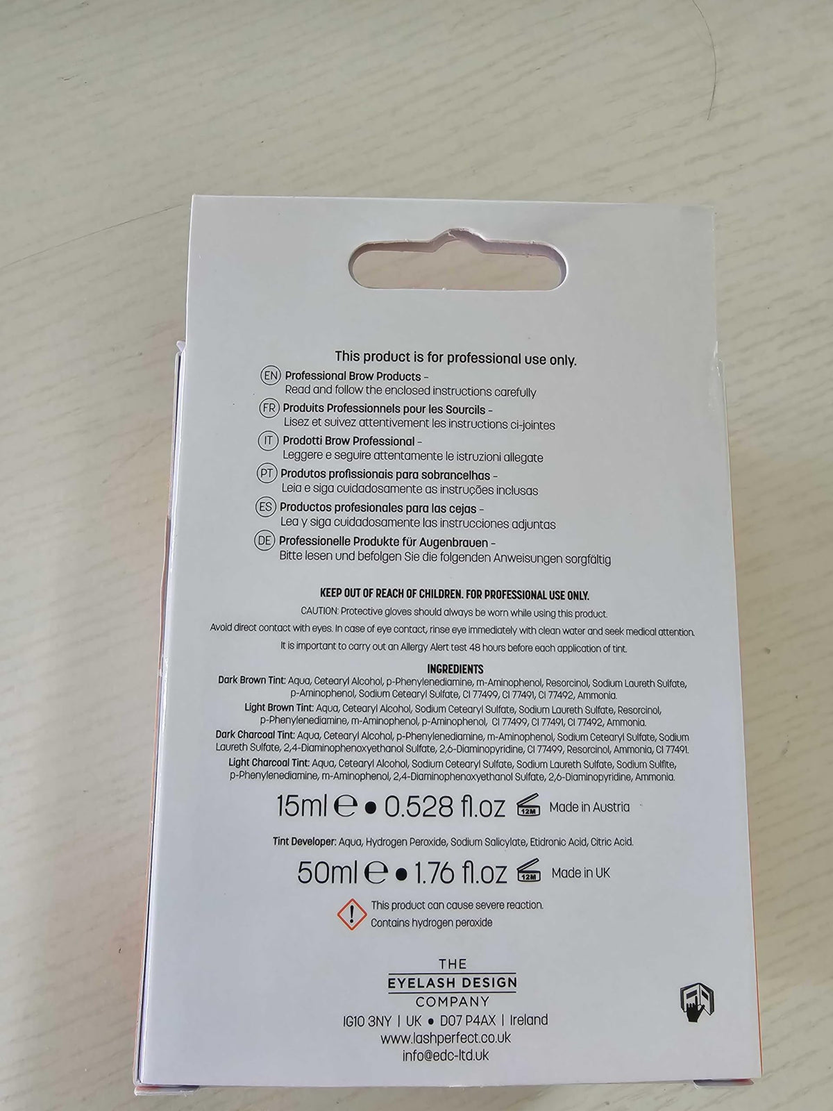 Hi Brow Professional Colour Collection Eyebrow Tinting Kit - 4x 15ml Eyebrow Tint, 50ml Tint Developer - Semi-Permanent Brow Dye Set Bespoke Salon Quality Eye Brow Tinting Kits