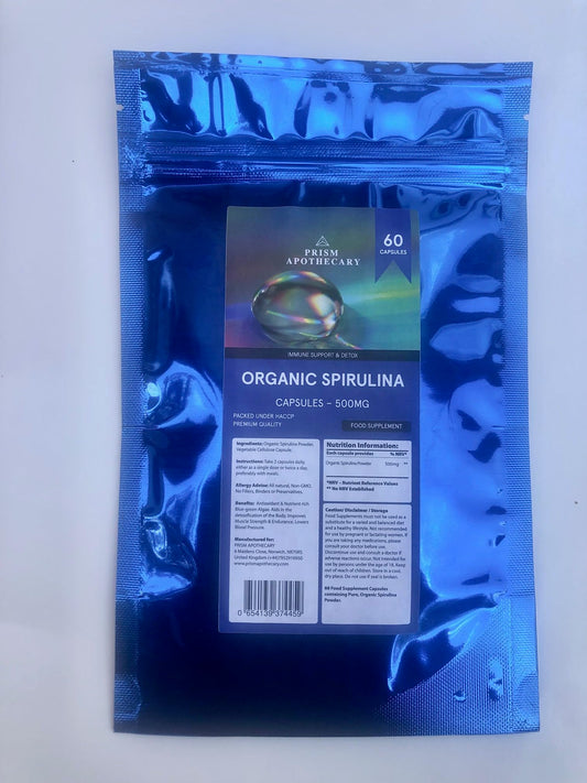 Generic Organic Spirulina 500mg – 60 Natural Vegan Capsules