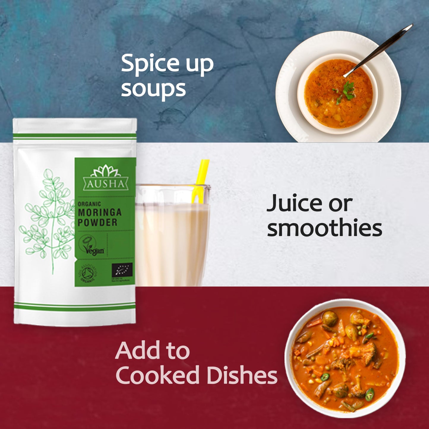 Organic Moringa Powder 100 Grams - Oleifera Leaf | Certified Organic, Rich in Dietary Fibre, Iron, Calcium, Protein