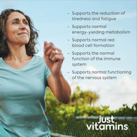 Just Vitamins Super Vitamin B-50 Complex | x90 High Strength Tablets Containing All 8 B Vitamins - VIT B1 Thiamine, B2, B3 Niacin, B5, B6, B7 Biotin, Inositol, B9 Folic Acid & B12. UK Made from Non Yeast Source