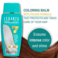 Leganza Hair Coloring Conditioner Natural Balm Color Silver Blonde Nº 92 | Enriched with 7 Natural Oils | Ammonia, PPD and Paraben Free | 150 ml