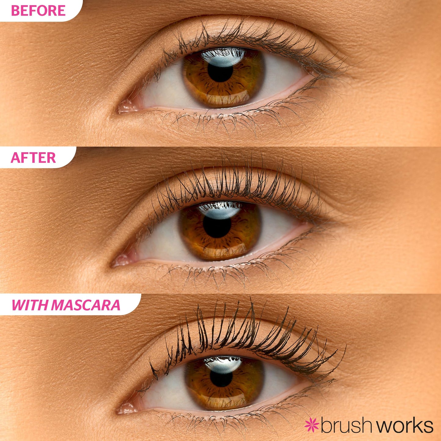 Brushworks Pro Lash Eyelash Curler with Built-In Comb - Precision Lash Separator & Curler for Fanned Out Lashes, Long-Lasting, Eye-Opening Lift, Stainless Steel, Pink, Easy to Use, Salon Style Results