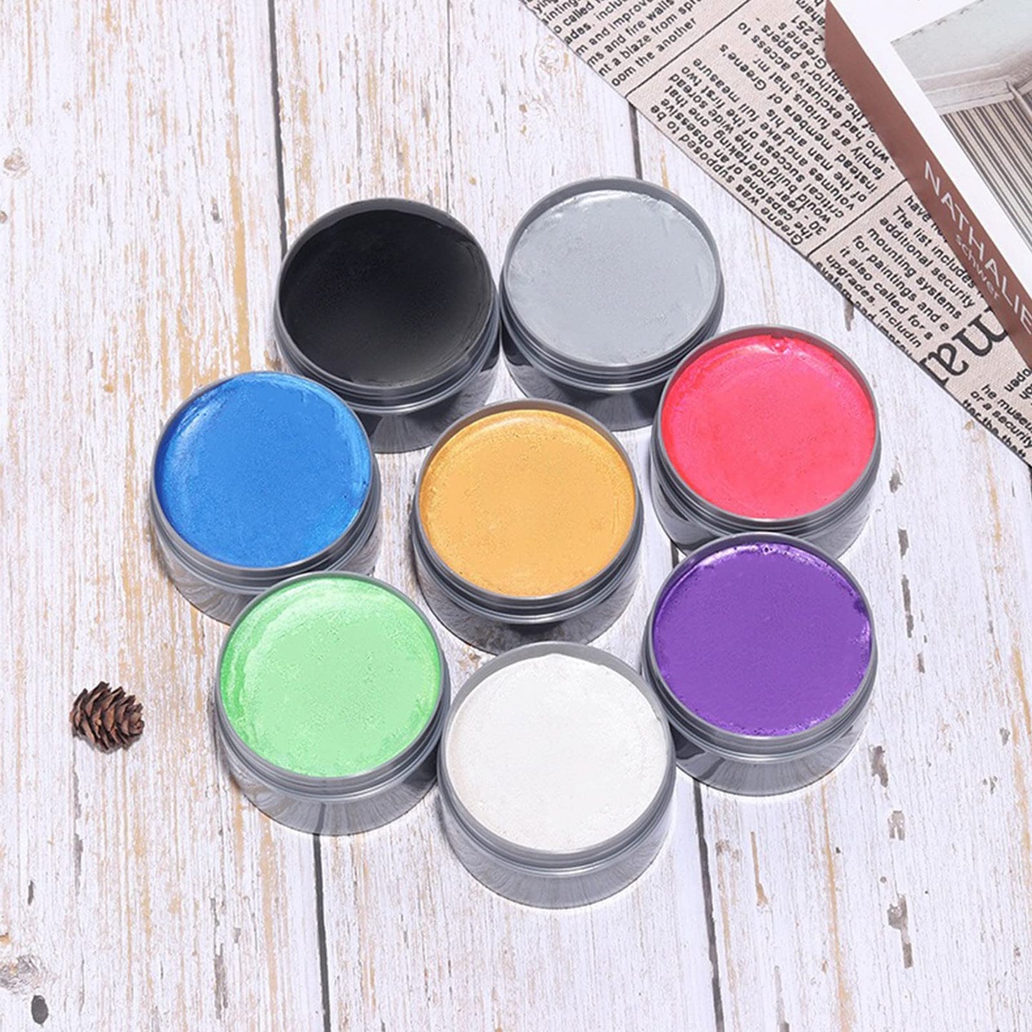 HTRUIYATY Temporary Hair Color Wax Hair Paint Wax for Natural Hair Washes Out in 1 Wash Session Apply to Party Cosplay Halloween-White