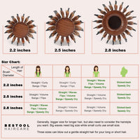 BESTOOL Round Brush for Blow Drying, Boar Bristle Round Hair Brush with Wooden Barrel, Large Round Styling Brush for Women & Men, Straightening, Curling, Adding Shine or Volume (2.5 Inch)