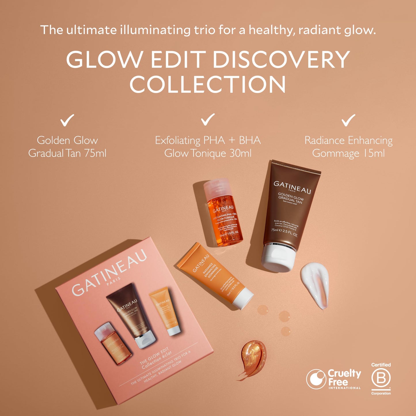 Gatineau - The Glow Edit Discovery Collection - Gradual Tan, Glow Tonique + Enzyme Exfoliating Gommage, Travel or Trial Gift Set