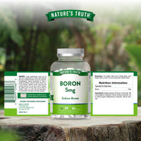 Boron Supplements | 5mg High Strength Boron Tablets | Sodium Borate | for Men & Women | 60 Vegan Tablets | Nature's Truth