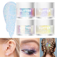 LANGMANNI Holographic Body Glitter Gel for Body, Face, Hair and Lip.Color Changing Glitter Gel Under Light. Vegan & Cruelty Free-1.35 oz (8# Golden Starlight)
