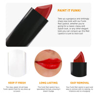 Funki Face & Body Paint Red Lipstick - Pack of 12 - Tube of Red Lipstick - Fancy Dress Costume Makeup Accessory