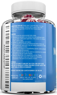 Nu U Nutrition Magnesium Gummies 1060mg for Adults and Kids (5+) - 60 Vegan Gummies - Berry Flavour - Providing 150mg of Elemental Magnesium & 80mg of Vitamin C - Magnesium Citrate Supplement