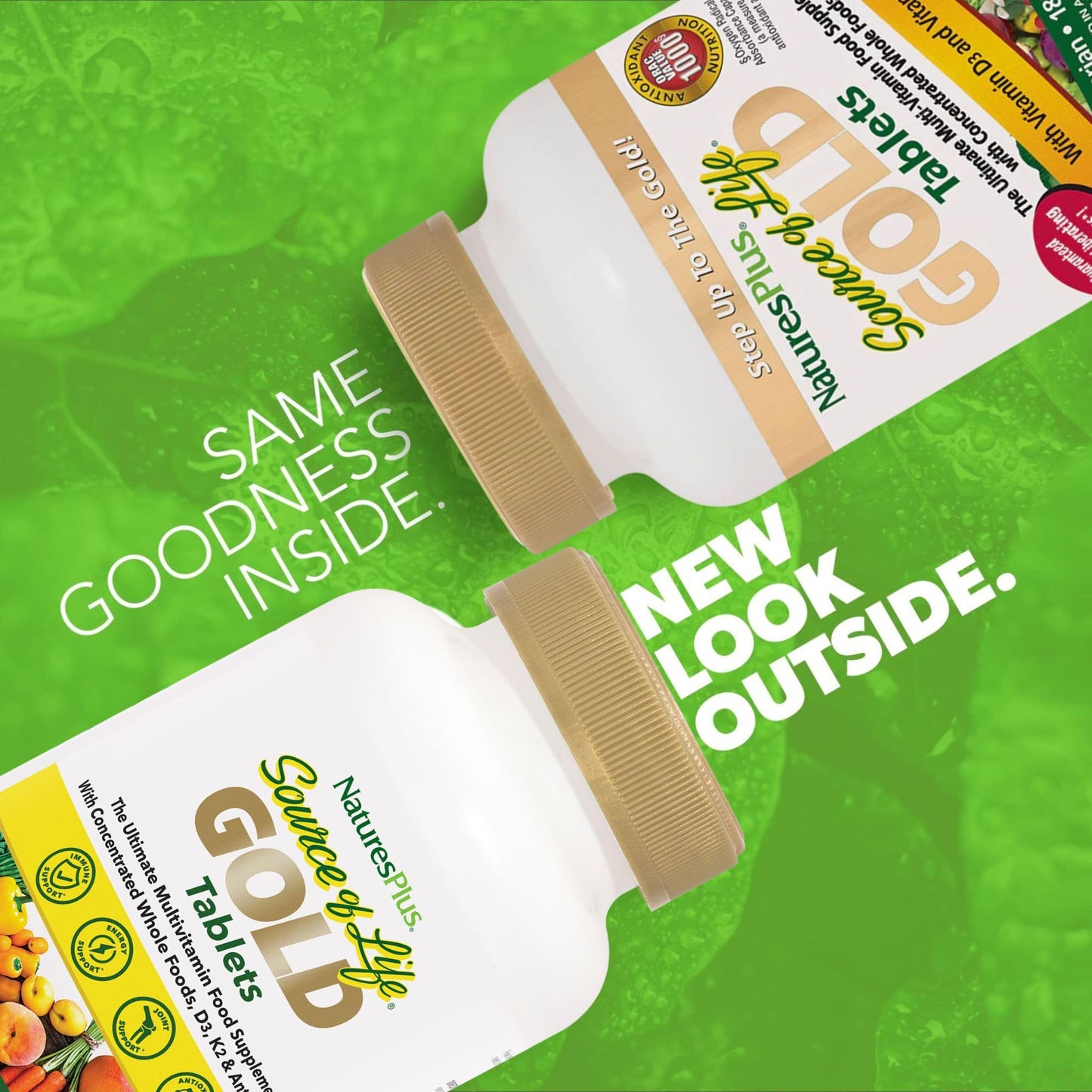 NaturesPlus Source of Life Gold Tablets - Whole Food Multivitamin for Men and Women, Energy Booster, Immune Support - Vegetarian, Gluten Free - 180 Tablets