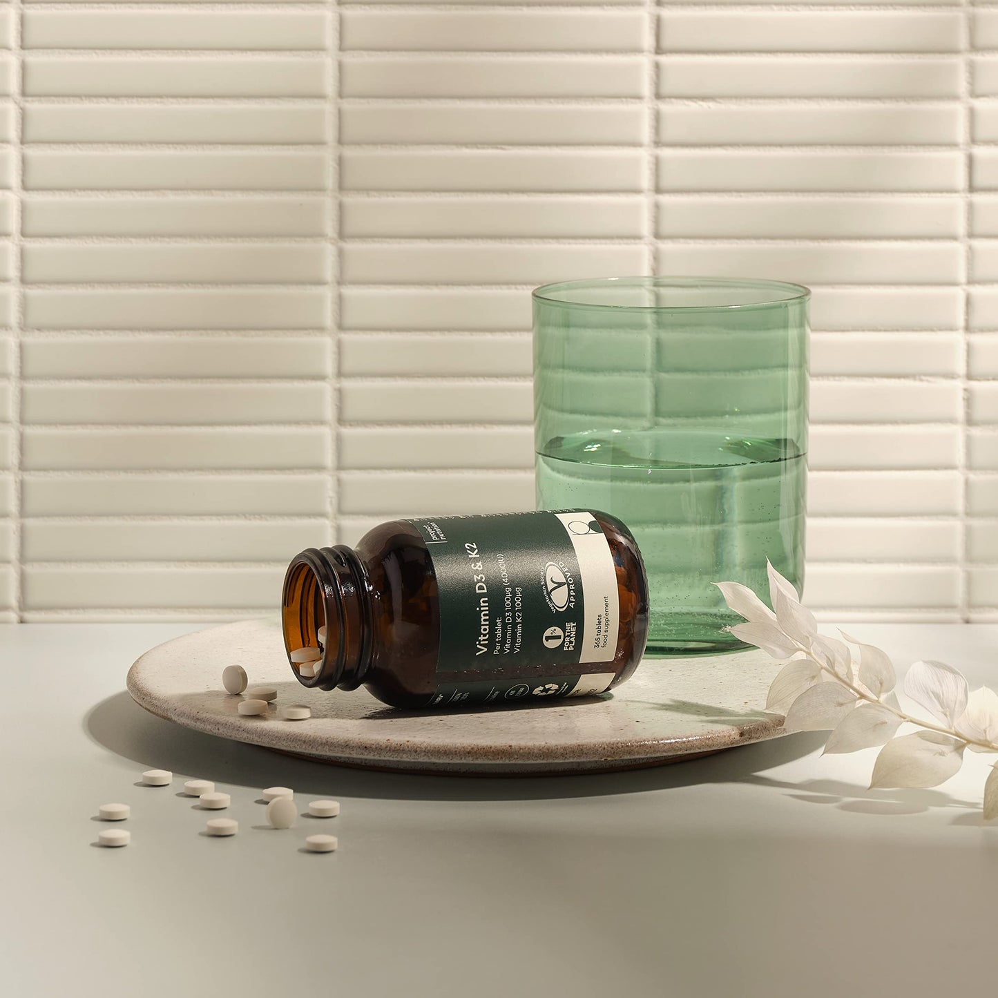 Project Nutrition Vitamin D3 K2 Tablets 4000IU - 12 Month Supply - Easy Swallow - 365 Vegetarian 4000 IU High Strength Vitamin D & 100 mcg K2 MK7 Supplement for Women & Men - Bone & Immune System