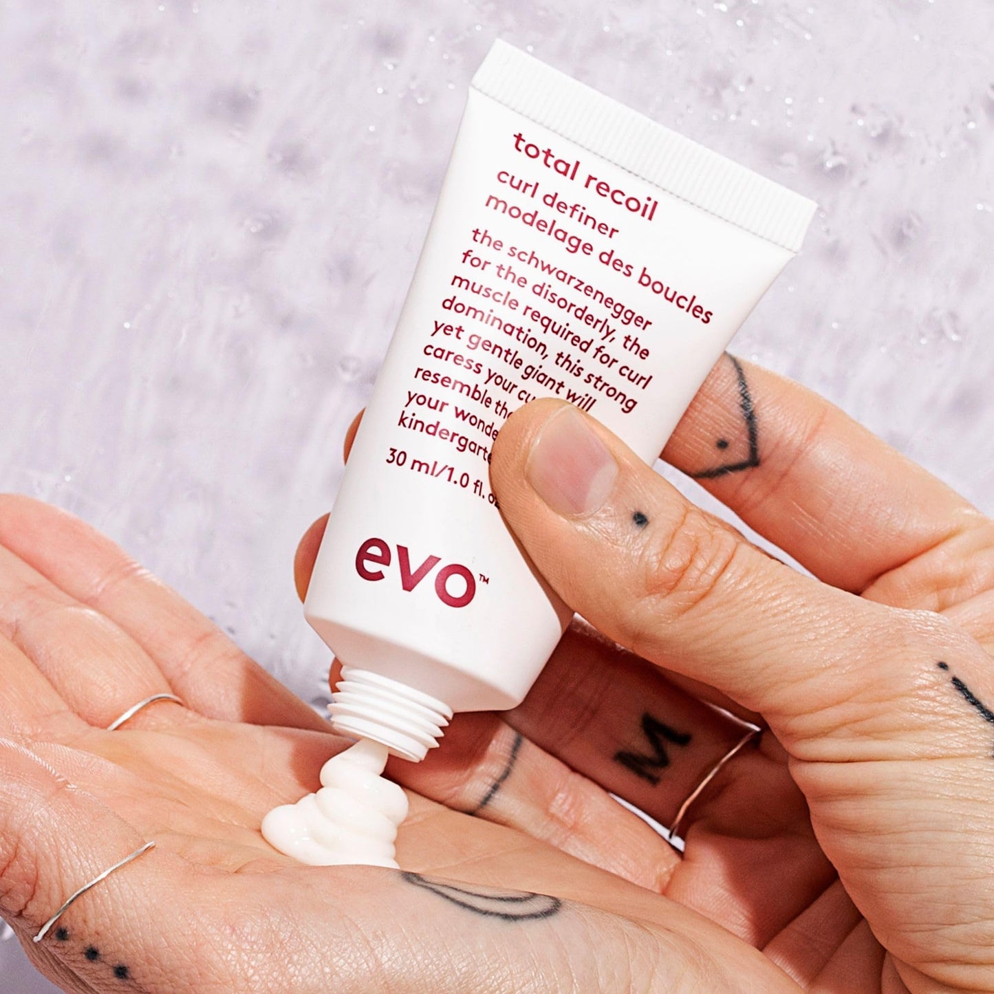 EVO evo Total Recoil Curl Definer - Strong Hold Defining Cream - Enhances Natural Curl Pattern & Reduces Frizz - Humidity Control - Travel Size, 30ml / 1.01fl.oz
