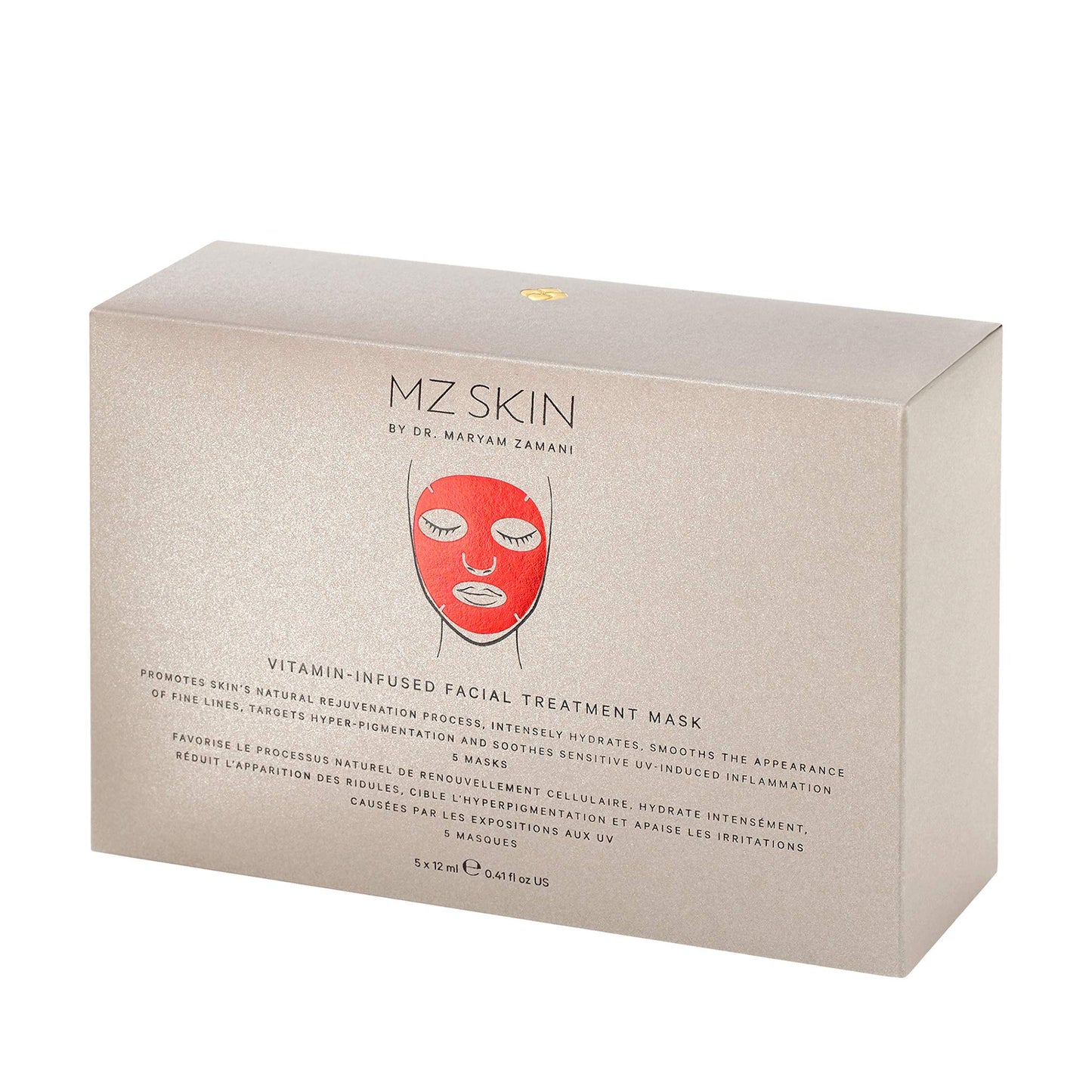 MZ SKIN BY MARYAM ZAMANI MD MZ SKIN | Vitamin C And E Infused Treatment Face Mask | 5 masks For Your Skin Care | Green Tea | Liquorice Extract