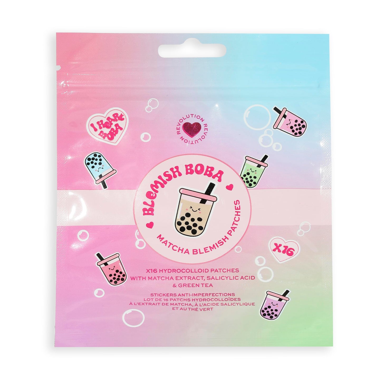 Revolution Beauty London I Heart Revolution Bubble Tea Salicylic Blemish, Patches, Small & Mighty With Salicylic Acid & Green Tea To Soothe Skin, Vegan & Cruelty-Free