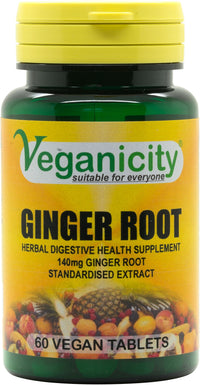 Veganicity Ginger Root 550mg : Digestive and Joint Health Supplement : 60 Tablets