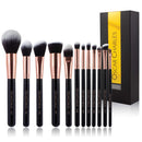 Oscar Charles Make up Brushes Set, 12 Piece Makeup Brushes Professional - Rose Gold
